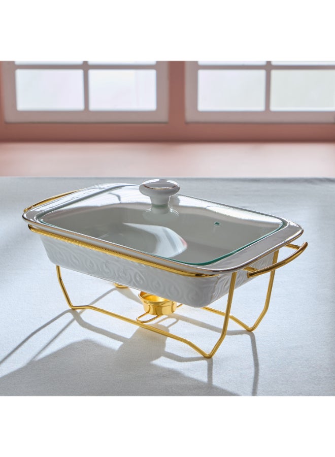 Home Box Noor Luxe Rectangular Casserole with Glass Lid and Rack - 1.6 L - Image 1